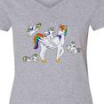 thumbnail image 4 of Inktastic Cute Unicorn Family Women's V-Neck T-Shirt, 4 of 5