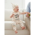 thumbnail image 5 of BemeyourBBs Hello I'm New Here Newborn Baby Boys Come Home Outfit Mallard Duck Embroidery Short Sleeve Romper with Pants Hat Cute Infant Summer Clothes, 5 of 9