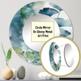 thumbnail image 3 of Designart "Mystique Of Fern Blue III" Floral Ferns Round Mirror Set Of 3 - Modern Blue Hallway Round Mirror Wall Decor Set, 3 of 5