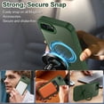 thumbnail image 3 of CASEFIV for iPhone 16e Case,with Magnetic Invisible Stand [Military Drop Protection] [Compatible with MagSafe] Shockproof Slim Translucent Anti-Slip,Green, 3 of 7