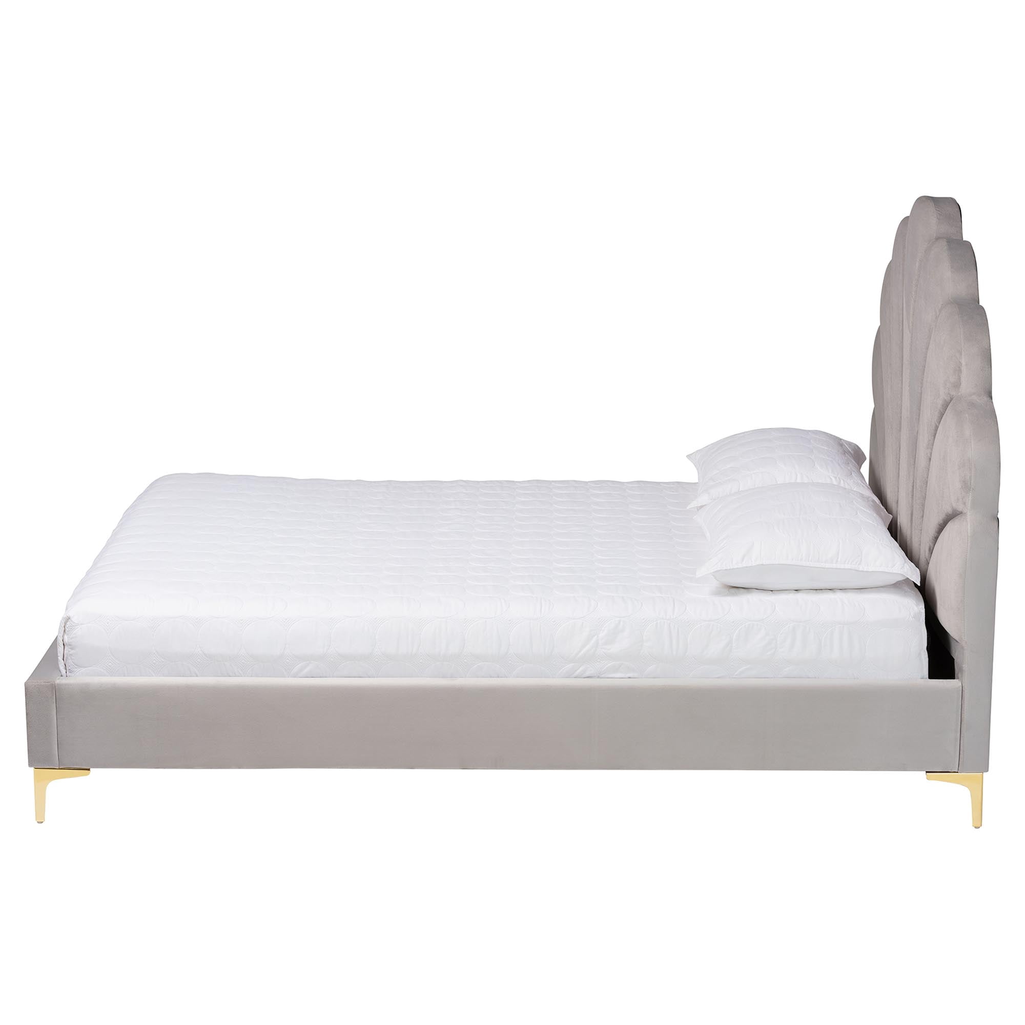 Baxton Studio Acosta Glamour Platform Bed, Queen, Gold