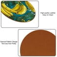 thumbnail image 5 of Banana 6PCS Microfiber Leather Round Coasters Set, 11x11 cm/4.3x4.3 in - Drink Coasters for Table, Stylish and Absorbent Cork Backing, Easy to Clean and Durable Mats for Home, 5 of 6