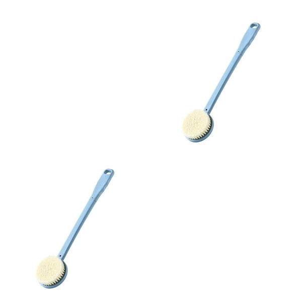 Yuarrent Cepillo de baño Mango largo Plástico Espalda Brazo Piernas Exfoliante Piel Ducha Depurador Baño doméstico Cuidado limpio Azul Azul 2piezas Yuarrent CBP312689
