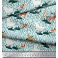 thumbnail image 3 of Soimoi Poly Georgette Fabric Rabbit,Sheep & Deer Kids Printed Fabric 1 Yard 52 Inch Wide, 3 of 3
