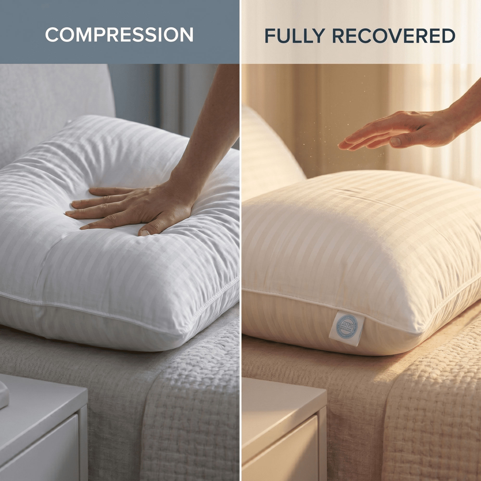 East Coast Bedding Balanced Dream 50/50 Goose Down & Feather Pillow, Medium Firm Side Sleeper, 100% Cotton, Standard, 1-Pack