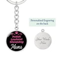 thumbnail image 2 of Dog Mom Keyring Polish Lowland Sheepdog Mama Circle Keychain Stainless Steel or 18k Gold, 2 of 12
