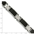 thumbnail image 4 of White Stainless Steel bracelet Men's Textured 8 in, 4 of 4