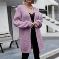 thumbnail image 2 of Lovskoo 2024 Long Cardigans for Women Trendy Long Sleeve Knitted Long Pattern Cardigan Sweater Coat Purple, 2 of 8