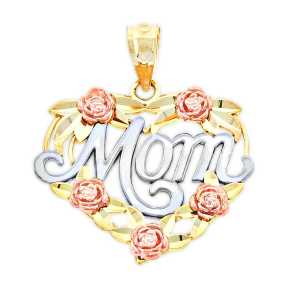 Charm America - Gold Floral Mom Charm - 10 Karat Solid Gold
