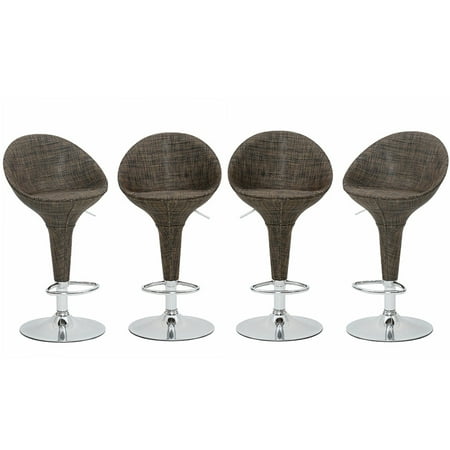 Modern Wicker Bar Stools Magshion Rattan Wicker Modern Adjustable Pub Swivel Barstools Hydraulic Indoor/Outdoor Bar Stools Set of 4 ()