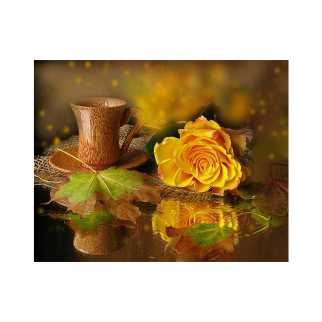 Flower Diamond Painting Set DIY Craft Full Rhinestone Painting Living Room Home Wall Decoration