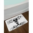 thumbnail image 2 of Skeleton Bath Mat, Creative Halloween Themed Design with Scary Bones Tree Gothic Art, Plush Bathroom Decor Mat with Non Slip Backing, 29.5" X 17.5", Charcoal Grey and White, by Ambesonne, 2 of 2