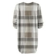 thumbnail image 5 of Women's Round Neck Casual Long Sleeve Plush Plaid Print Dress for Winter Lounging and Casual Outfits,Brown,XL, 5 of 7