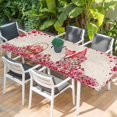 thumbnail image 2 of Valentine's Day Table Cloths for 8 Foot Rectangle Tables, Pink Gnomes Love Roses Sweet Beige Patio Waterproof Elastic Fitted Tablecloths, Washable Rectangular Table Cover for Camping, 2 of 8