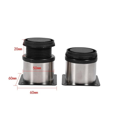 Qiilu 4pcs Stainless Steel Height Adjustable Furniture Feet