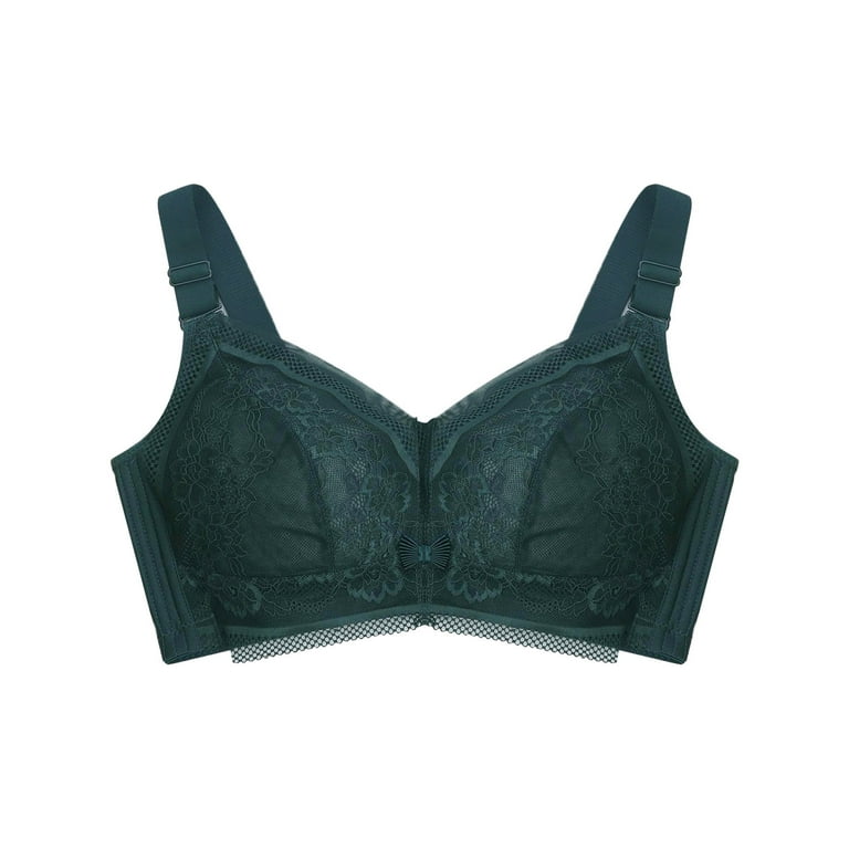 Push Up Bras for Women Underwire Push-Up Seamless Bra Solid Print Green 34B  