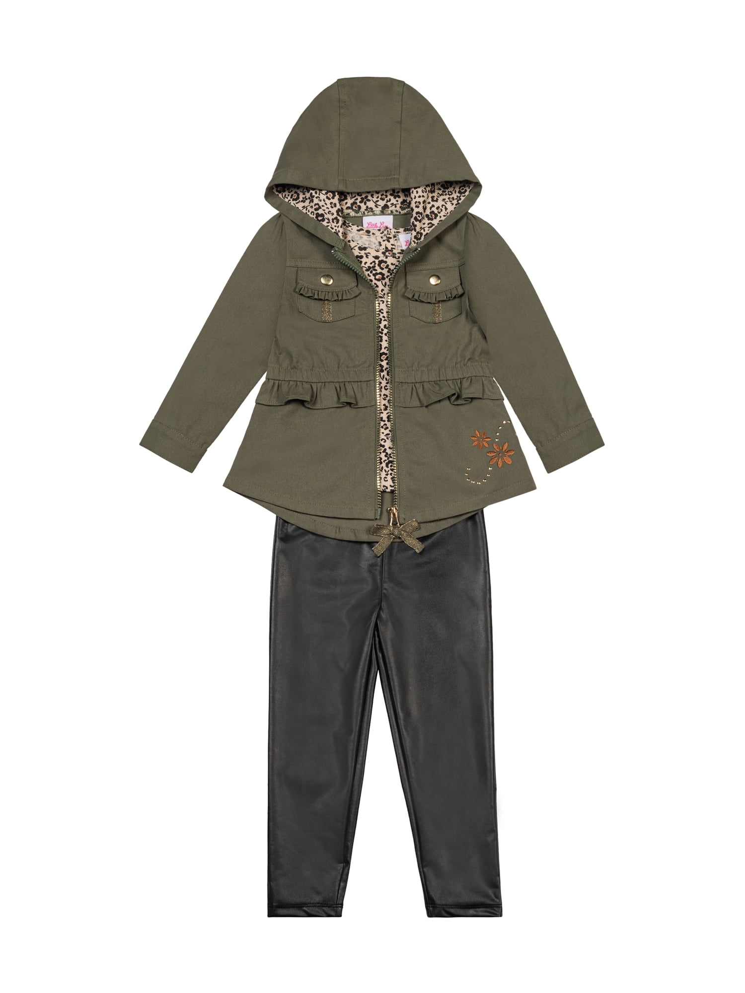 Little Lass Toddler Girls' Jacket, Tee, and Legging 3-Piece Set, Sizes 2T-4T