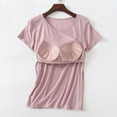 thumbnail image 5 of Elainilye Fashion Womens Pajamas Ladies Camisole with Chest Pad No Steel Rings Bottom Underwear Yoga Sports Vest T-shirt Yoga Bra Cup,Pink, 5 of 9