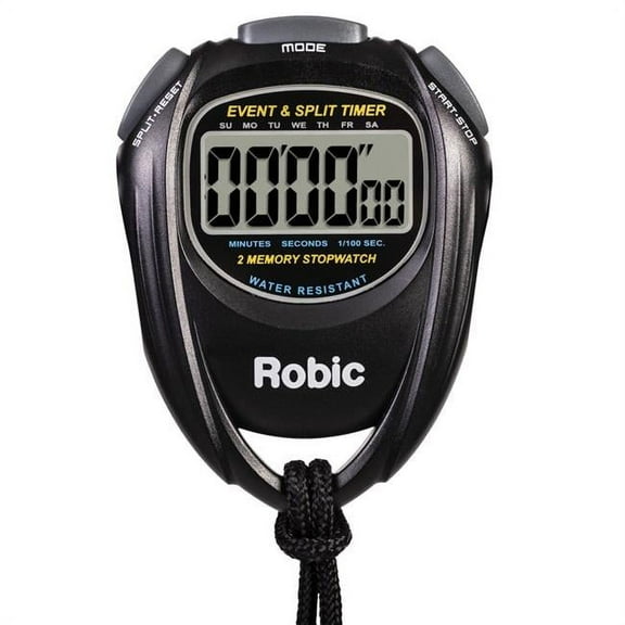 Robic SC-429 Water Resistant All Purpose Stopwatch, Black