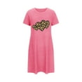 thumbnail image 4 of Sakmal Moomoo Sleep Dress for Women Short Soft Pink Sleep Dress Heart Print Short Sleeve Nightgowns for Women, 4 of 6