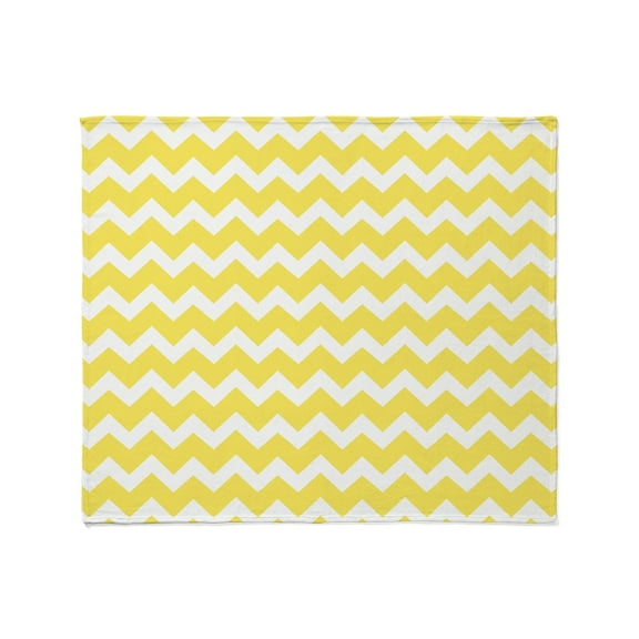 CafePress - Yellow Chevron Pattern Throw Blanket - Soft Fleece Throw Blanket, 50"x60" for All Ages