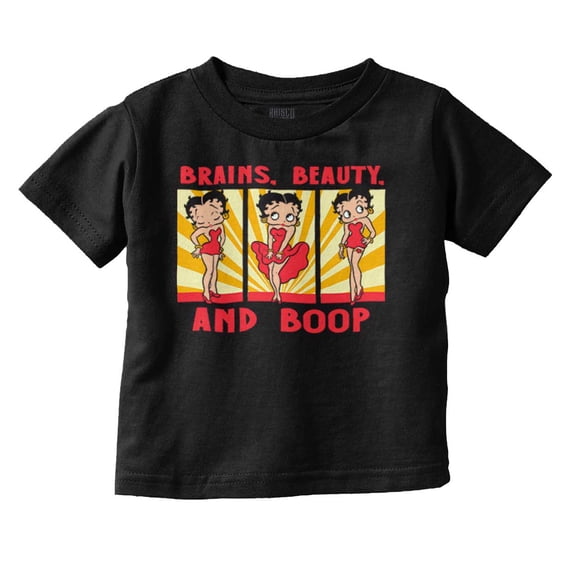 Betty Boop Brains Beauty Funny Cute Youth T Shirt Tee Girls Infant Toddler Brisco Brands 12M