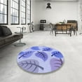 thumbnail image 4 of Ahgly Company Tapis d'Intérieur Lavable en Machine Carré Transitionnel Bleu Ange Bleu, 7 Pieds Carré, 4 of 7