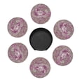 thumbnail image 5 of Jouy Pattern Coasters With Leather Holder Set Of 6 Round Coasters for Home and Kitchen Decor, 5 of 7