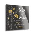 thumbnail image 2 of Mr. & Mrs. Grey Golden Floral 12 x 12 Glass Wall Hanging Sign, 2 of 4