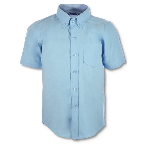 Cookie's Boys' S/S Oxford Button-Up Shirt Color: blue Size: 14