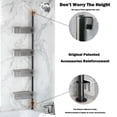 thumbnail image 2 of Adhesive Wall-Mount Shower Caddy w/Extendable Metal Pole & 4-Tier Adjustable Baskets for Bathroom Storage & Organization, 2.9-6.2 ft, 2 of 8