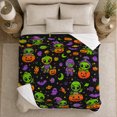 thumbnail image 5 of Cute Aliens Pumpkins autumn celebration Scene, Festive autumn celebration Scene, Warm Flannel Blanket for Living Room and Family Room, Art Lovers autumn celebration Gift, Festive Home Decor, 5 of 9