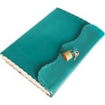 thumbnail image 4 of Jaald 10" Leather Journal Blank Notebook Handmade Travel Diary with Lock Writing Bullet Journal Christmas Gift Turquoise Sketchbook for Artists, 4 of 8