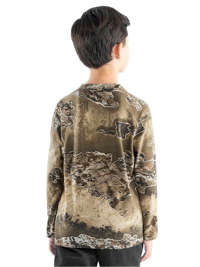 Realtree Youth Long Sleeve Camo Tee Scent Control Hunting Shirt