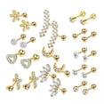 thumbnail image 1 of 2x 24 Unids Cartílago Stud Pendientes Set Flatback Cubic Zirconia Joyería de Moda Barbell Regalos para Oreja para El Cuerpo Yuyangstore Aretes, 1 of 6