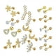 thumbnail image 1 of 2x 24x Stud Pendientes Set Flat Back Tiny Fashion Barbell Regalos para Oreja Niñas Mujeres Hombres - Oro Salvador Aretes, 1 of 6