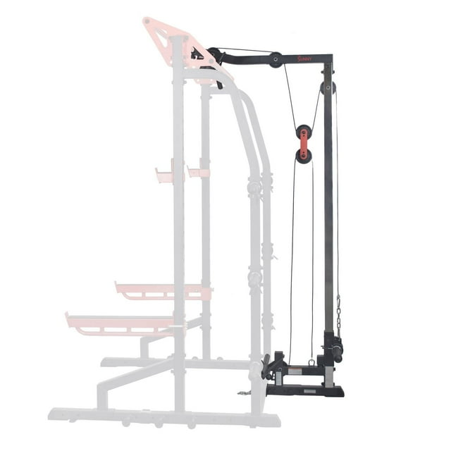Sunny Health & Fitness Lat Pull Down Attachment Pulley System for Power Racks – SF-XF9927