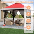 thumbnail image 3 of Eastvita Gazebo Instantané 13 X 13 Pi avec Moustiquaire, Hauteur Réglable, Double Toit, Résistant aux UV (Rouge + Gris Pâle), 3 of 8