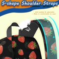 thumbnail image 5 of Strawberry and Berry Black Pattern 17" School Backpacks for Teens,Waterproof Oxford Fabric,S-Shape Padded Straps for School,Travel,Hiking,Camping, 5 of 6