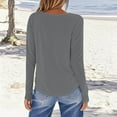 thumbnail image 4 of Long Sleeve Casual T Shirts for Women Fall Winter Tops Crew Neck Basic Tee Shirts Loose Fit Plain Tshirts (XL, Gray), 4 of 5