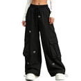 thumbnail image 3 of Bovxnpu Girls Summer Wide Leg Pants Solid Girls Summer Thin Bow Elastic Waist Wide Leg Casual Sports Pants, 3 of 7
