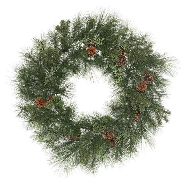 Couronne de Pin Vert Mélangé 30 Po. avec 87 Embouts Légers