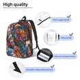 thumbnail image 4 of Honeii Fantasy Colorful Beast Print Canvas College Laptop Backpack, Durable Rucksack Travel Notebook Bag School Backpack Book Bag for Men Women-Medium, 4 of 7