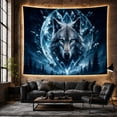 thumbnail image 6 of Wolf With Glowing Eyes in Lunar Portal, Mystical Celestial Fantasy for Animal Lovers, Wildlife Wall Art, Housewarming Gift Tapestry Wall Hanging for Bedroom, Living Room and Dorm, 6 of 7