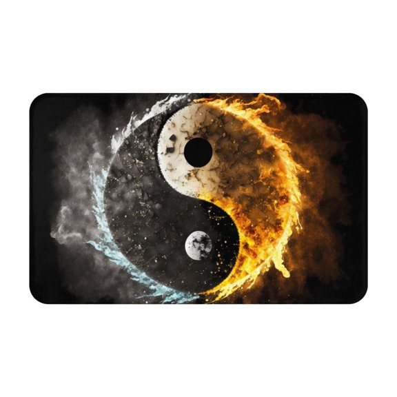 Bathroom Rugs Non Slip Washable - Yin Yang Kitchen Mats for Floor, Area Rugs for Entryway Rugs Indoor, Laundry Bathroom Room Door Rug with Rubber Backing 20x31.5in