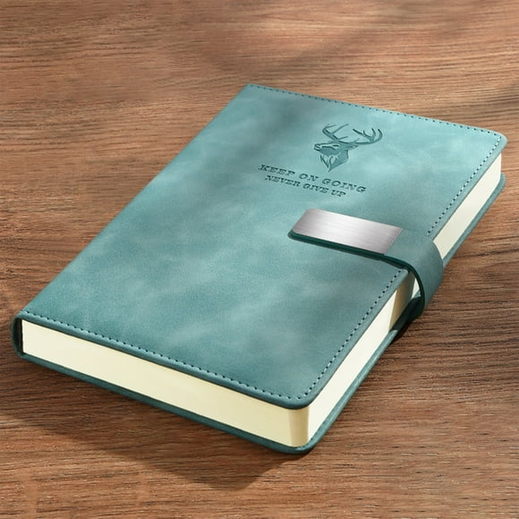 A5 Thick Notebook | Heavy-Duty Writing Pad | Faux Leather Cover | 80gsm Ink-Resistant Paper | Matte Frosted Finish | Portable 8.4x5.8in | Lay-Flat Binding | 1 Pack | Brown/Green/Blue/Gray