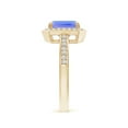 thumbnail image 3 of ANGARA Natural 1.5 ct Tanzanite Engagement Ring with Diamond Halo in 14K Yellow Gold for Women (Size-8x6mm) | December Birthstone, Anniversary, Jewelry Gift for Women | Natural Tanzanite Ring, 3 of 8