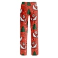 thumbnail image 5 of Fabrcox Christmas Pajama Pants Women Soft Snowman Printed Sleeping Pants Women Funny Merry Xmas Fall Winter Comfy Wide Leg Womens Lounge Pants, 5 of 5