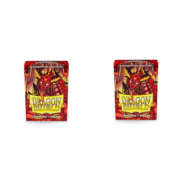 2 Packs Dragon Shield Matte Mini Japanese Crimson 60 ct Card Sleeves Value Bundle!