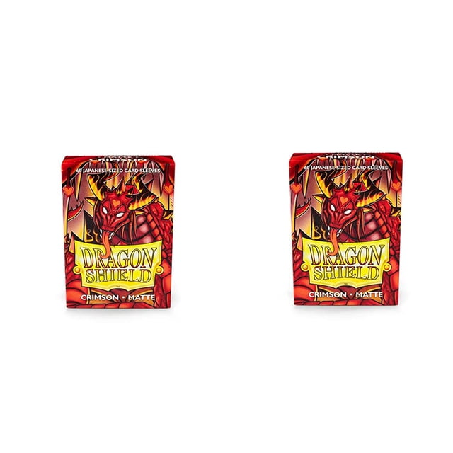 2 Packs Dragon Shield Matte Mini Japanese Crimson 60 ct Card Sleeves Value Bundle!